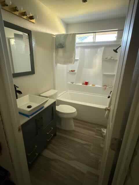 Bathroom remodel progress, step 10 of 10