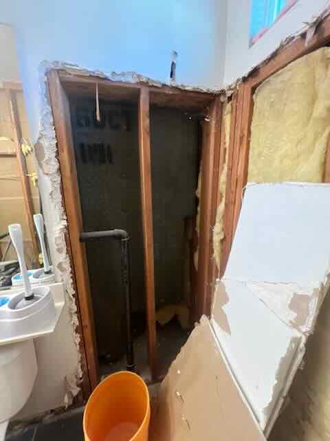 Bathroom remodel progress, step 3 of 10