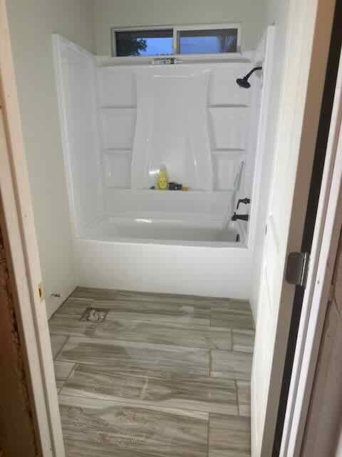 Bathroom remodel progress, step 8 of 10